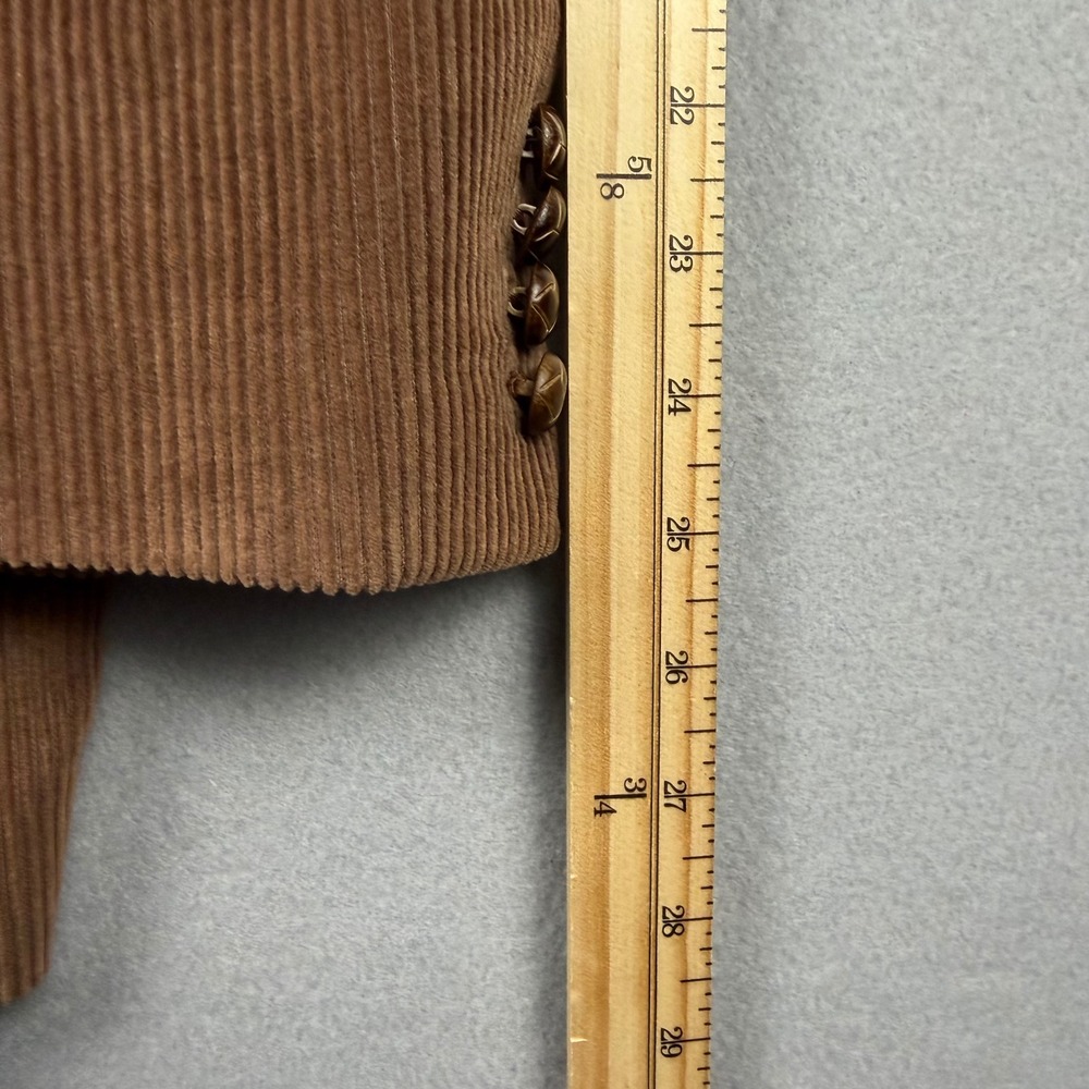 Lauren Ralph Lauren Mens 44R Brown Corduroy Blazer Paisley Lined Leather Buttons - Picture 15 of 16